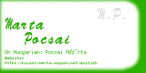 marta pocsai business card